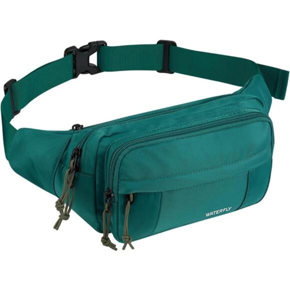 Fanny Pack Waist Packs with 5 Zipper Pockets Green - Picture 1 of 6